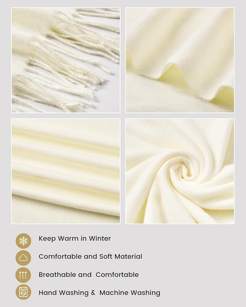 Ymomode Store Scarfs for Women Pashmina Shawls and Wraps for Evening Dress Bridesmaid Wedding Bridal Winter Warm Long Large Scarves - Image 3